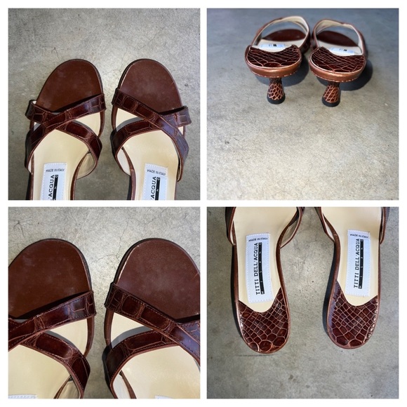 TITTI DELL’ ACQUA ALLIGATOR LEATHER MULES/SLIDES/SHOES - Picture 6 of 10